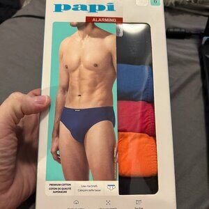 Papi 6 Pack Low Rise Multicolor Cotton Briefs Underwear NEW IN BOX Large